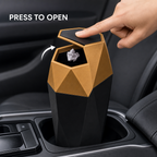 96 Pieces Car Trash Bins with Push Lid (Gold and Black)
