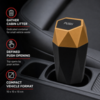 96 Pieces Car Trash Bins with Push Lid (Gold and Black)
