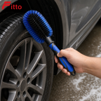 96 Pieces Blue and Black Car Tyre Brushes (Wheel Cleaning Brush for Vehicle Care)