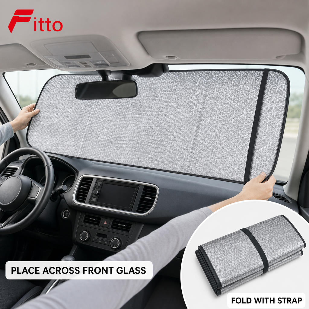 96 Pieces Silver Car Windshield Sun Shades (130 x 60 cm – Foldable Reflective Front Glass Cover)