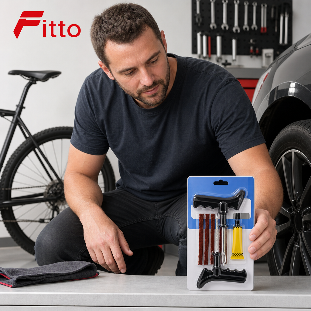 96 Pieces Puncture Repair Kits for Cars and Bikes (Tyre Plugging Tools and Repair Accessories – 1 Set)