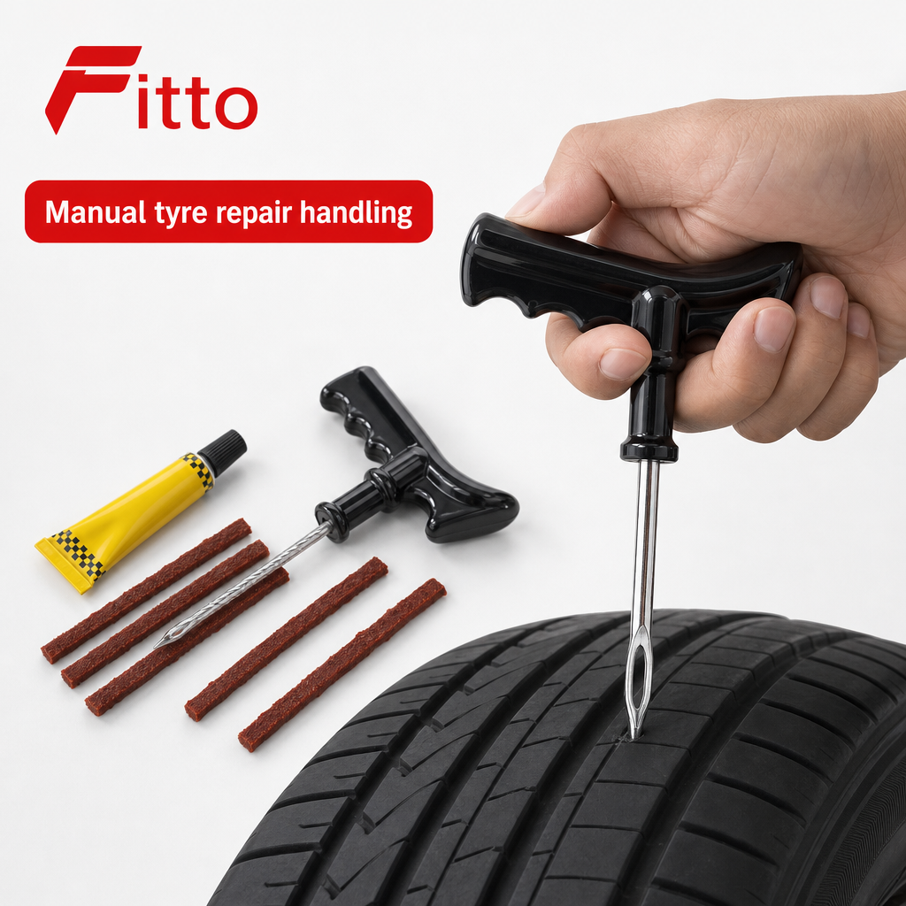 96 Pieces Puncture Repair Kits for Cars and Bikes (Tyre Plugging Tools and Repair Accessories – 1 Set)