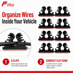 120 Pieces Car Wire Holder Clips (Adhesive Cable Organizers for Vehicle Interiors – 8 Pieces – Black)