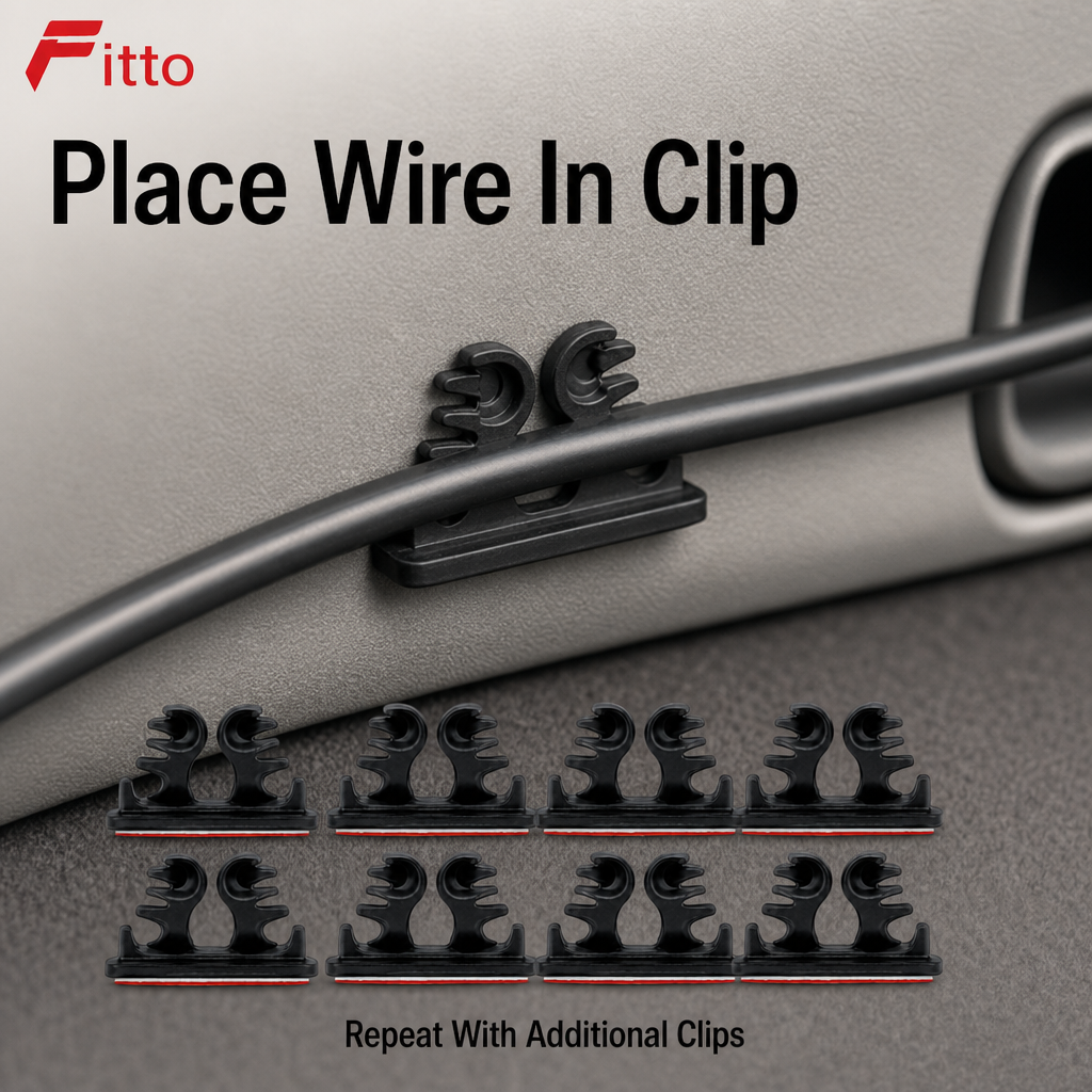120 Pieces Car Wire Holder Clips (Adhesive Cable Organizers for Vehicle Interiors – 8 Pieces – Black)