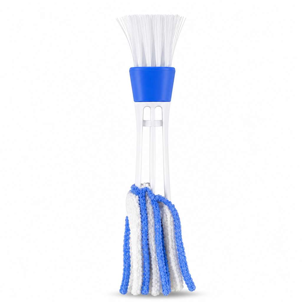 120 Pieces Double-Sided Car Cleaning Brushes (Blue and White)