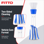 120 Pieces Double-Sided Car Cleaning Brushes (Blue and White)