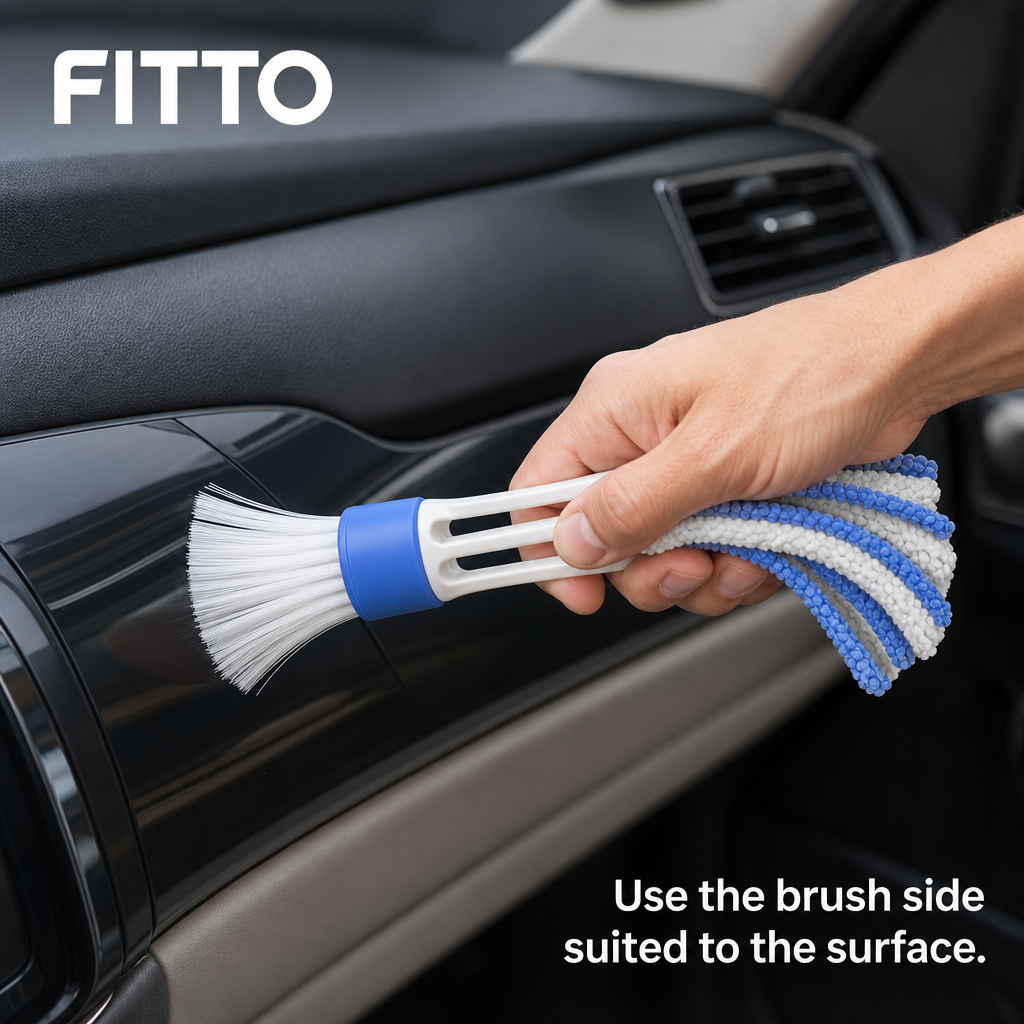 120 Pieces Double-Sided Car Cleaning Brushes (Blue and White)