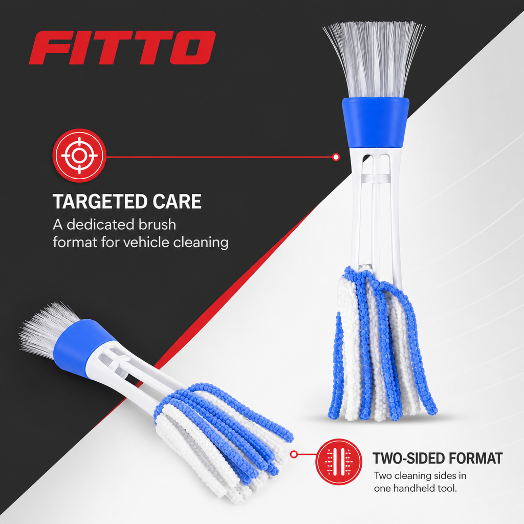 120 Pieces Double-Sided Car Cleaning Brushes (Blue and White)