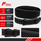 72 Pieces Black Leather Weightlifting Belts (4 Inch Wide – Adjustable Buckle)