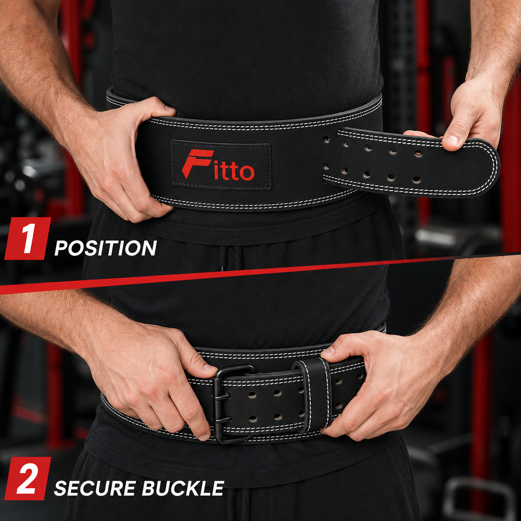 72 Pieces Black Leather Weightlifting Belts (4 Inch Wide – Adjustable Buckle)