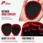96 Pieces Weightlifting Grip Pads (Black and Red Hand Grips with Finger Loops – 1 Pair)