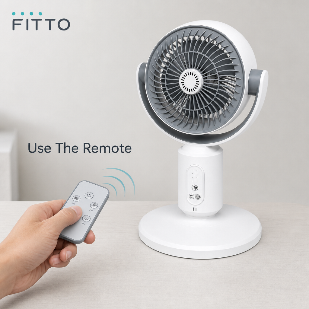 48 Pieces Rechargeable Remote-Control Air Circulator Fans (Portable Personal Fan with Desktop Stand)