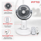 48 Pieces Rechargeable Remote-Control Air Circulator Fans (Portable Personal Fan with Desktop Stand)