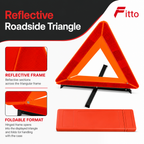 96 Pieces Reflective Emergency Warning Triangles (Folding Roadside Car Marker with Storage Case – Orange)