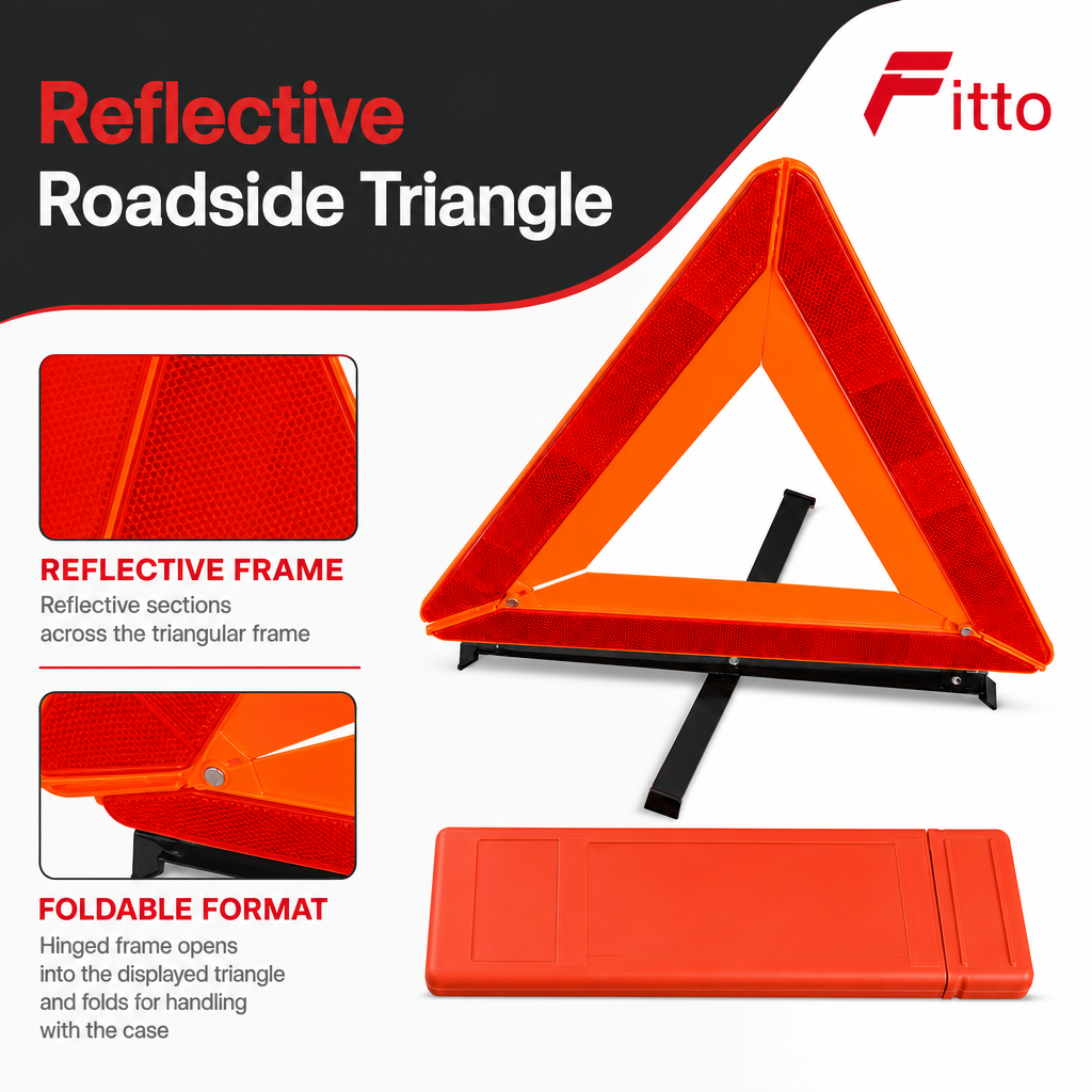 96 Pieces Reflective Emergency Warning Triangles (Folding Roadside Car Marker with Storage Case – Orange)