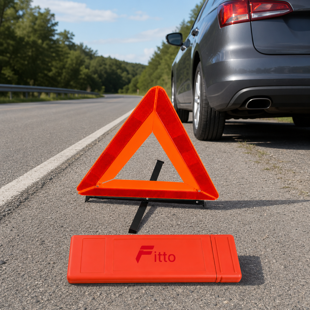 96 Pieces Reflective Emergency Warning Triangles (Folding Roadside Car Marker with Storage Case – Orange)