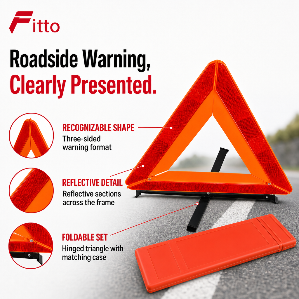 96 Pieces Reflective Emergency Warning Triangles (Folding Roadside Car Marker with Storage Case – Orange)