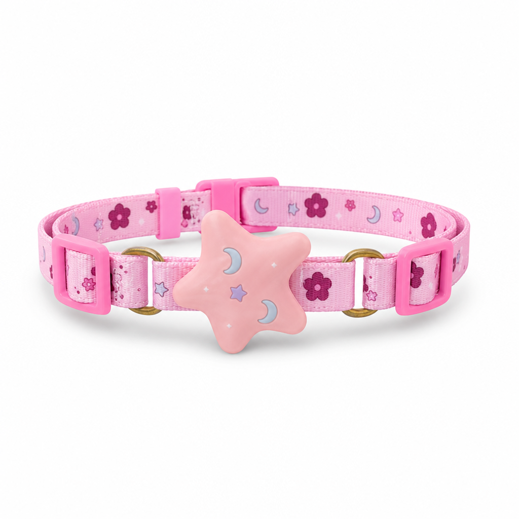 120 Pieces Adjustable Pet Collars (Pink)