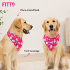 144 Pieces Dog Saliva Towel Bandanas (Pink Animal Pattern – Neck-Worn Cover)