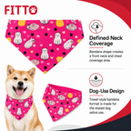 144 Pieces Dog Saliva Towel Bandanas (Pink Animal Pattern – Neck-Worn Cover)
