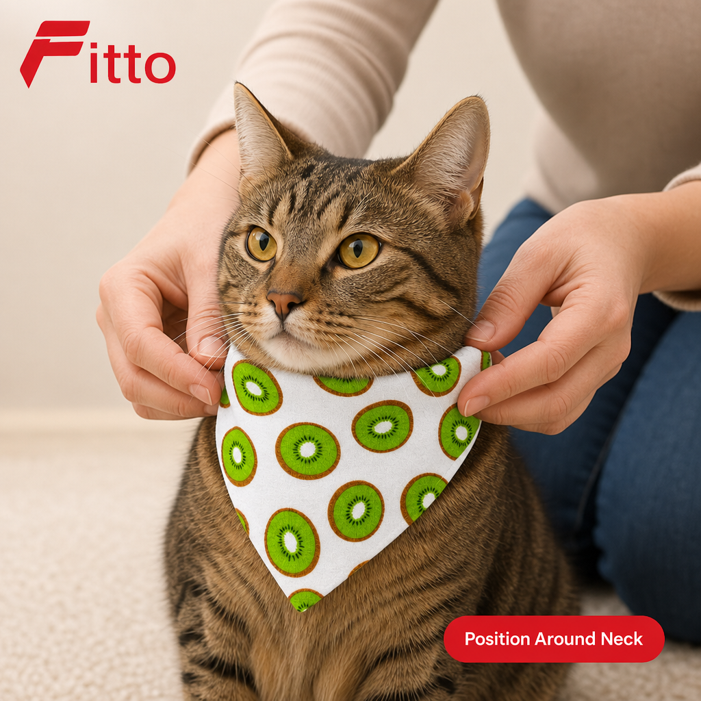 144 Pieces Cat Saliva Towel Bandanas for Cats (Printed Neck Scarf)