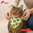 144 Pieces Cat Saliva Towel Bandanas for Cats (Printed Neck Scarf)