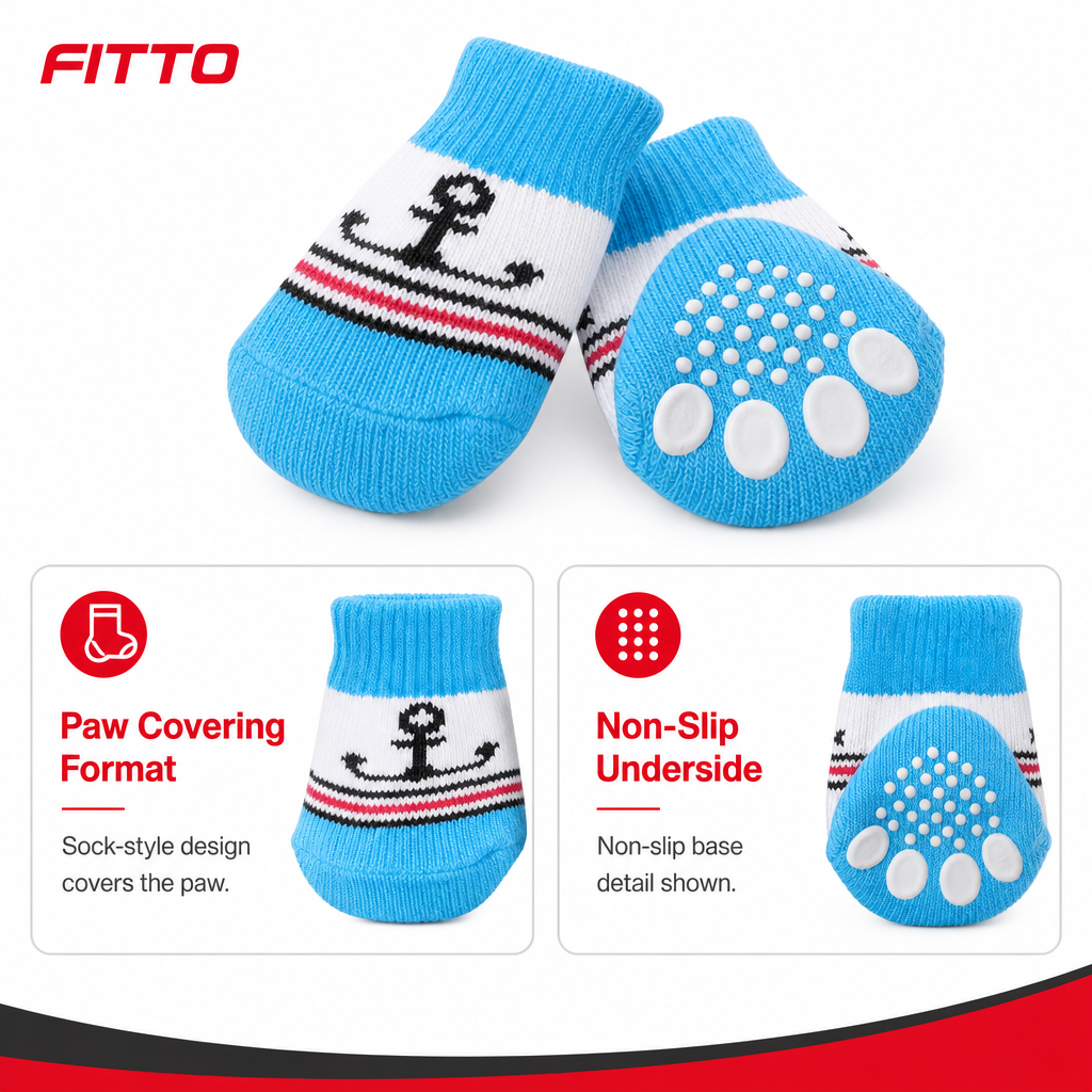 120 Pieces Non-Slip Pet Socks (1 Pair – Paw Coverings for Dogs and Cats)