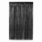 144 Pieces Black Foil Fringe Curtains (1 Piece Party Backdrop Decoration)