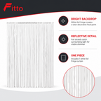 144 Pieces White Foil Fringe Curtains (1 Piece Party Backdrop Decoration)