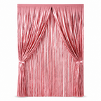 144 Pieces Pink Foil Fringe Curtain Party Backdrops (Metallic Streamer Decoration)