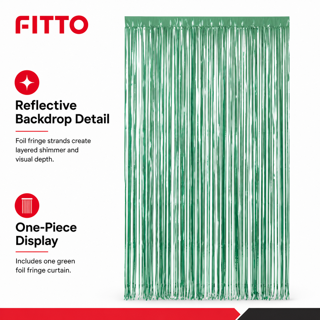 144 Pieces Green Foil Fringe Curtain Party Decorations
