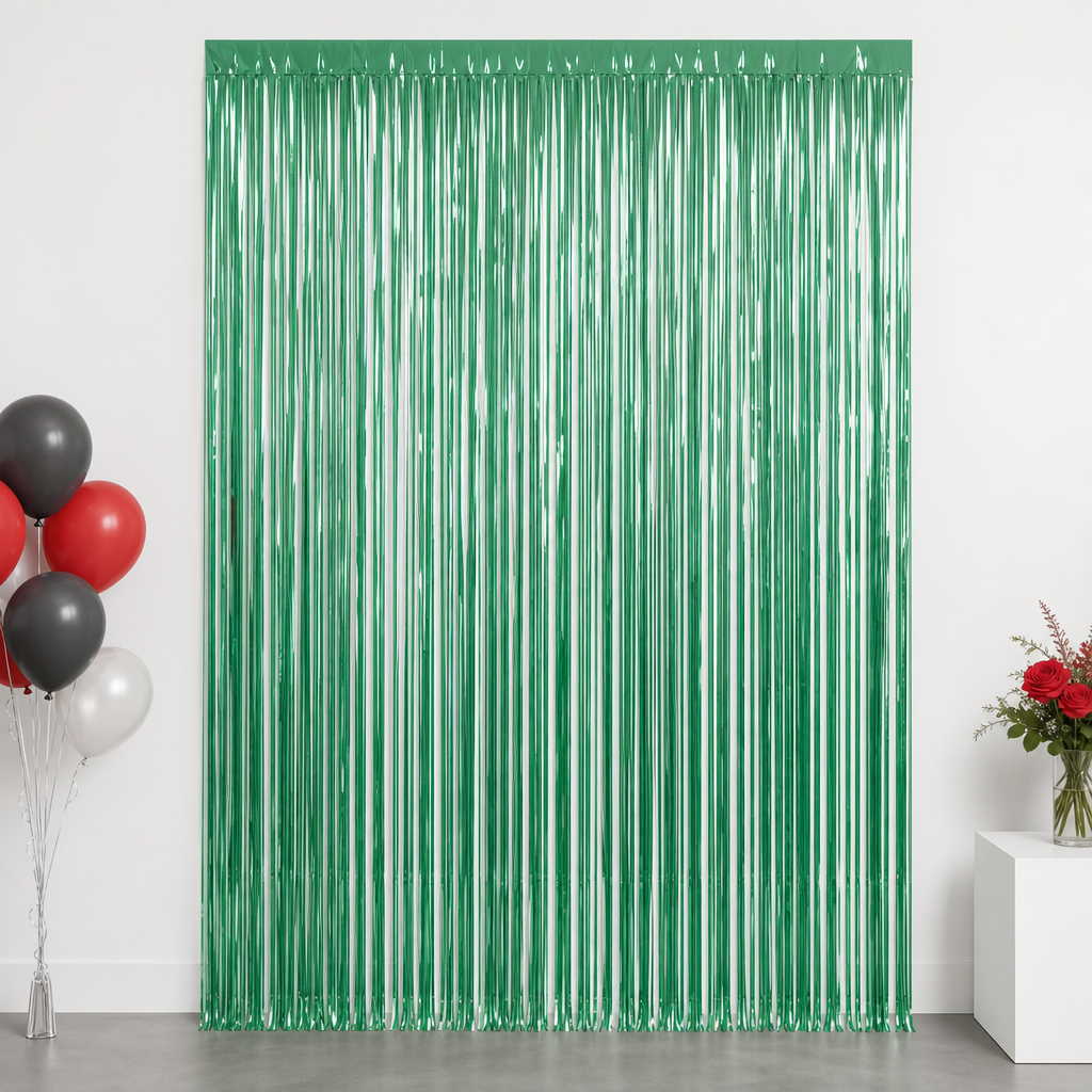 144 Pieces Green Foil Fringe Curtain Party Decorations