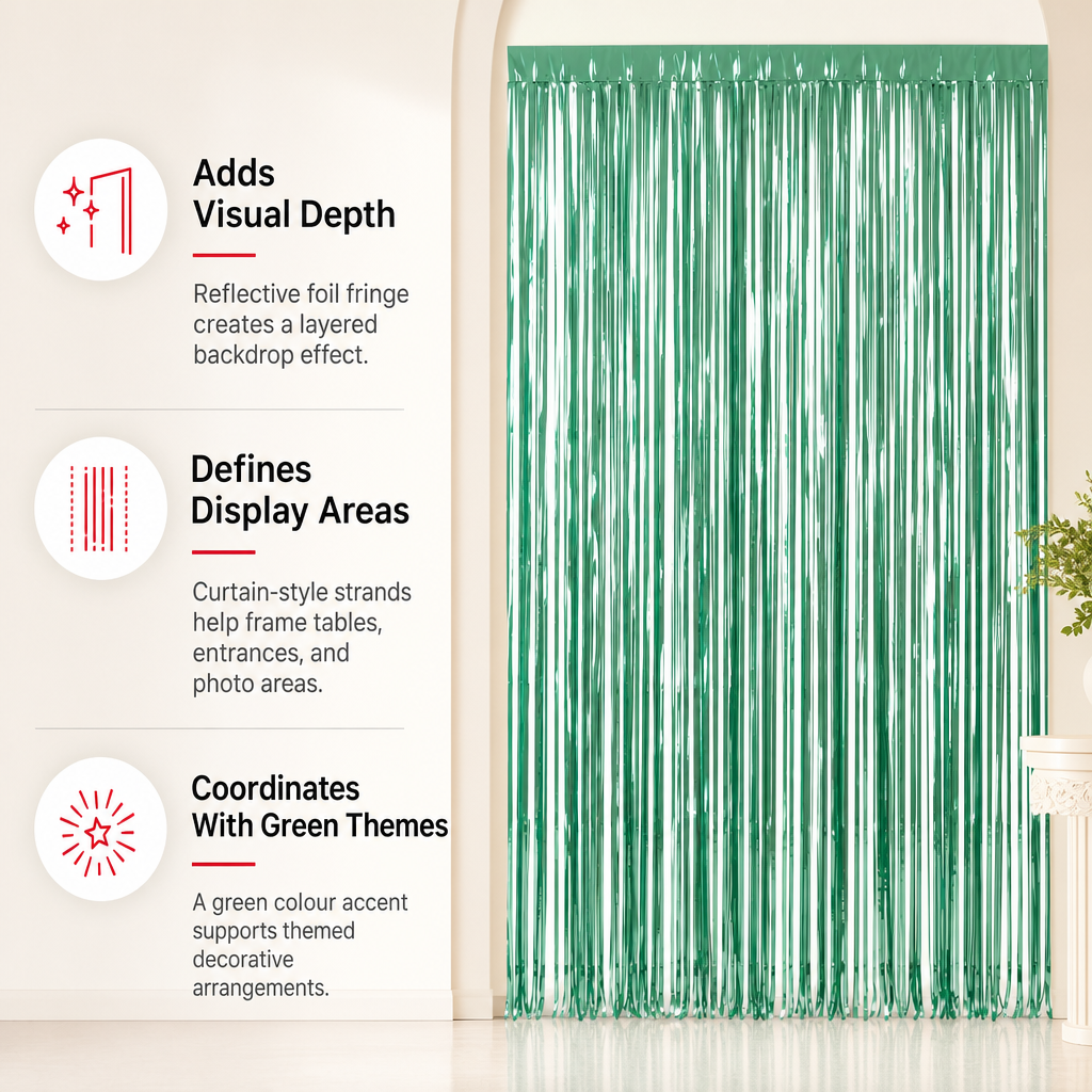 144 Pieces Green Foil Fringe Curtain Party Decorations