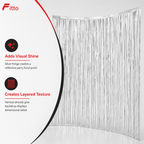 144 Pieces Silver Foil Fringe Curtains (1 Piece Party Backdrop Decoration)