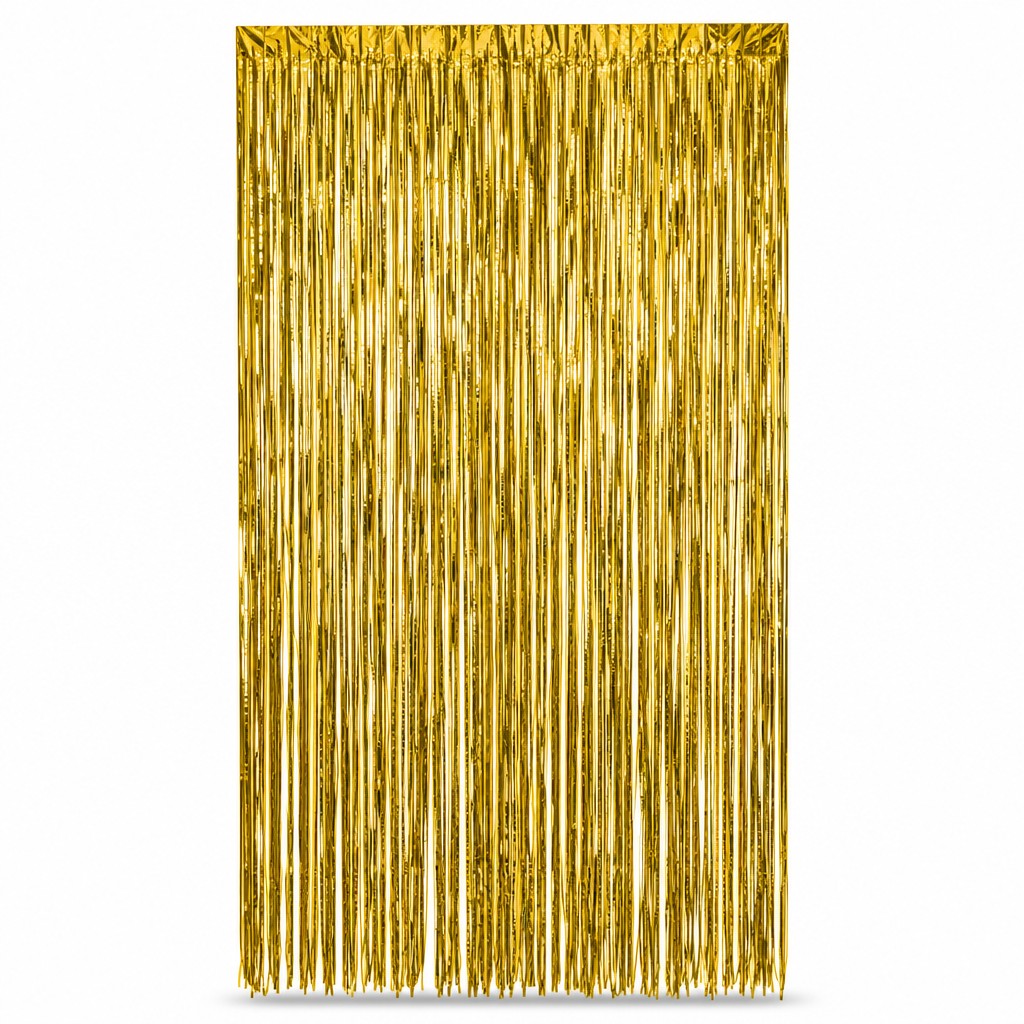 144 Pieces Gold Foil Fringe Curtains (Party Backdrop Decoration)
