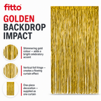144 Pieces Gold Foil Fringe Curtains (Party Backdrop Decoration)