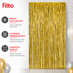 144 Pieces Gold Foil Fringe Curtains (Party Backdrop Decoration)