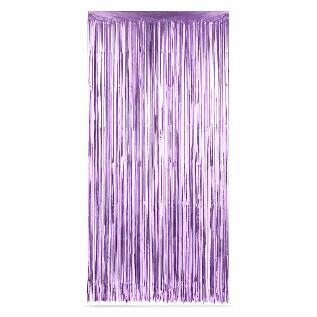 144 Pieces Purple Foil Fringe Curtains (1 Piece Party Backdrop Decoration)