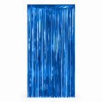144 Pieces Blue Foil Fringe Curtains (Metallic Streamer Backdrop Decoration for Party Events)