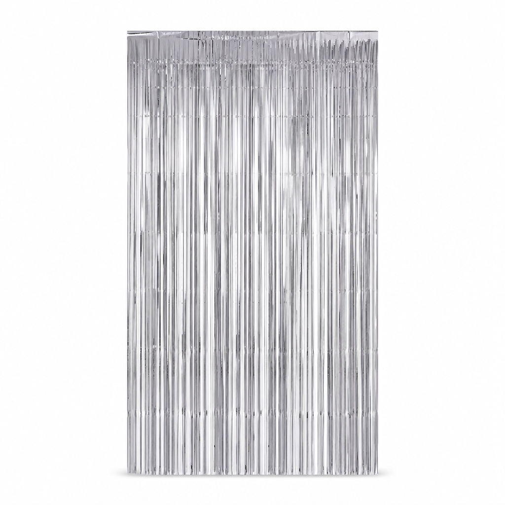 144 Pieces Silver Foil Door Curtains (1 Piece Party Decoration for Event Backdrops)