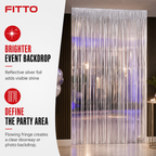 144 Pieces Silver Foil Door Curtains (1 Piece Party Decoration for Event Backdrops)