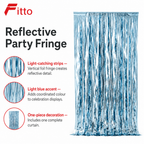 144 Pieces Light Blue Foil Door Curtains (Reflective Party Backdrop Decoration)
