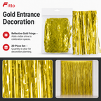 120 Pieces Gold Foil Door Curtains (20-Piece Party Decoration for Doorways – Celebration Backdrop and Event Entrance Styling)