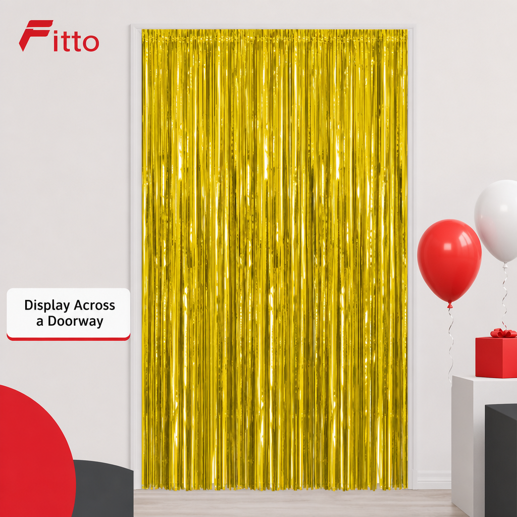 120 Pieces Gold Foil Door Curtains (20-Piece Party Decoration for Doorways – Celebration Backdrop and Event Entrance Styling)