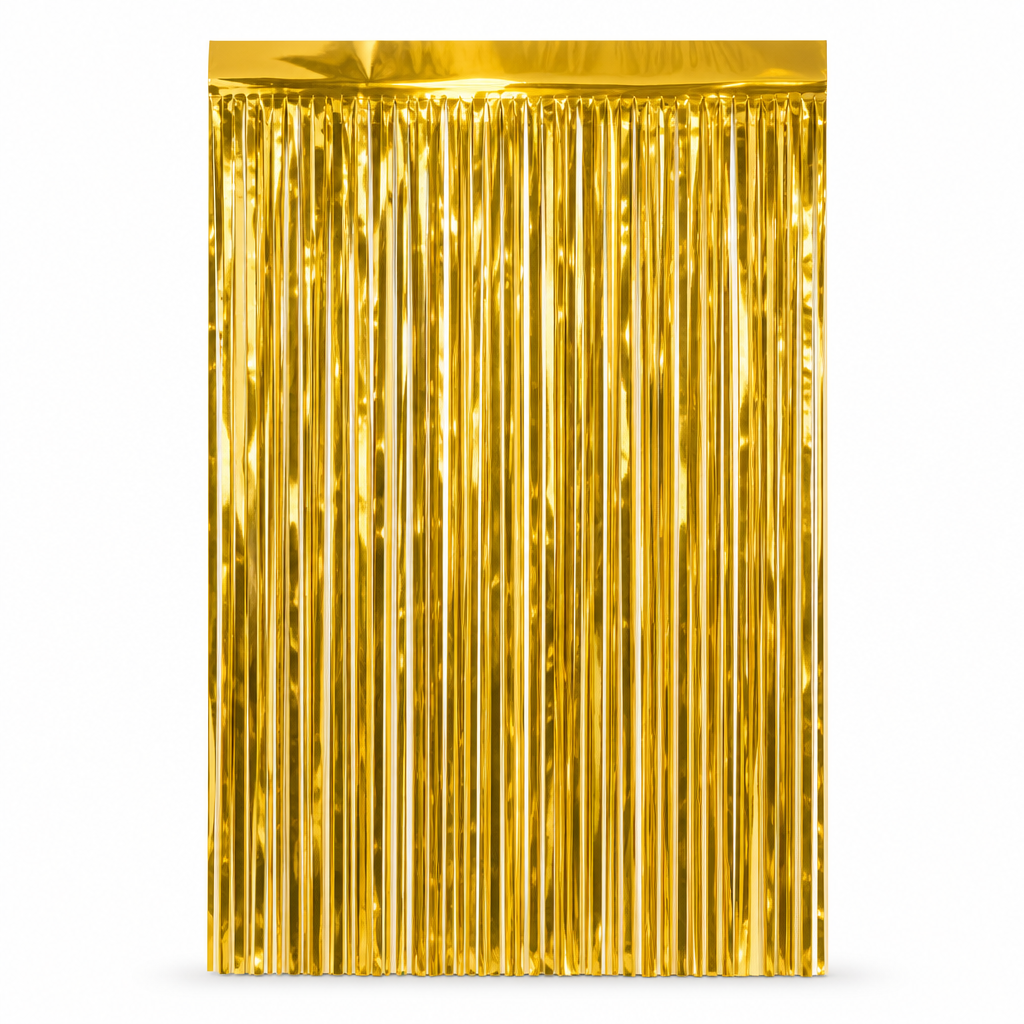 120 Pieces Gold Foil Tassel Curtain Banners (1 Piece Party Backdrop Decoration for Celebrations – Photo Booths and Event Displays)