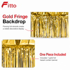 120 Pieces Gold Foil Tassel Curtain Banners (1 Piece Party Backdrop Decoration for Celebrations – Photo Booths and Event Displays)