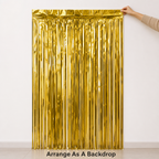 120 Pieces Gold Foil Tassel Curtain Banners (1 Piece Party Backdrop Decoration for Celebrations – Photo Booths and Event Displays)