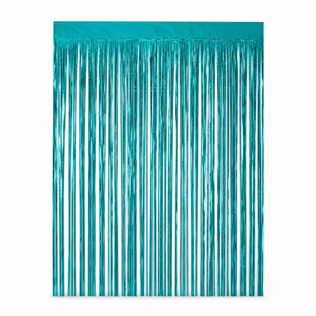 120 Pieces Turquoise Tassel Foil Curtain Banners (20-Piece Party Backdrop Decoration)