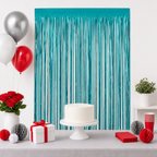 120 Pieces Turquoise Tassel Foil Curtain Banners (20-Piece Party Backdrop Decoration)