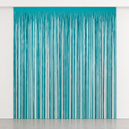 120 Pieces Turquoise Tassel Foil Curtain Banners (20-Piece Party Backdrop Decoration)